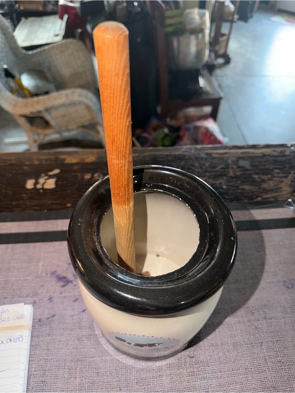 Vintage Black and White Cow Butter Crock - Picture 7 of 7